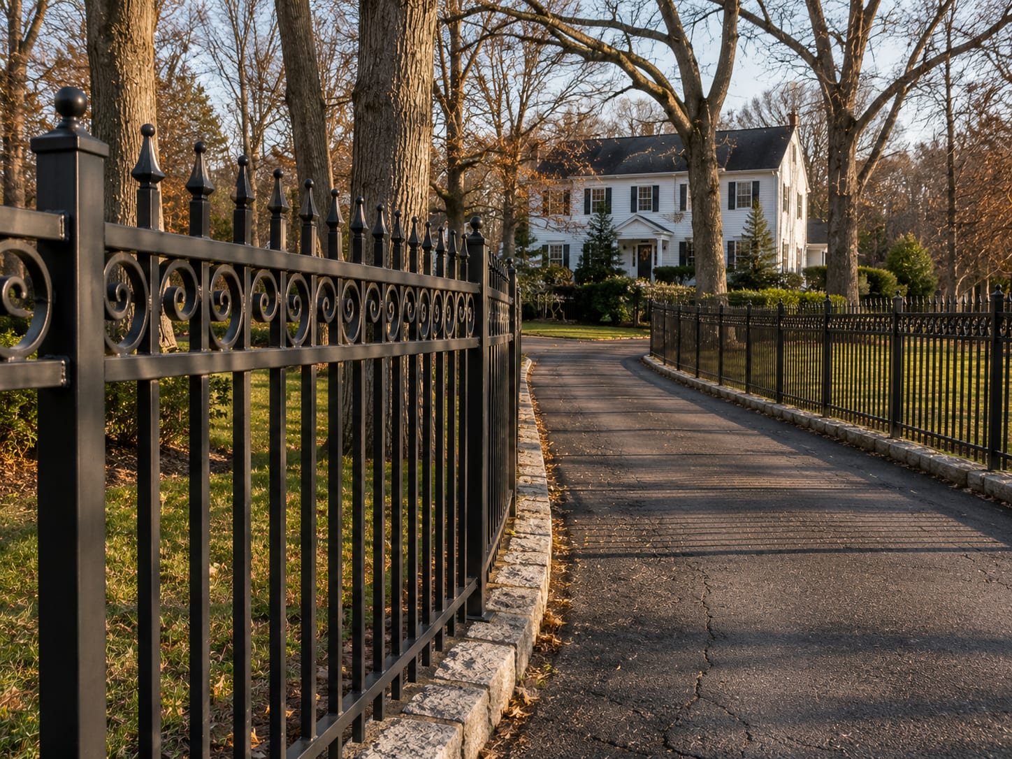 custom metalwork fencing hudson valley new york finished steel install by Portillo Fences and Gates