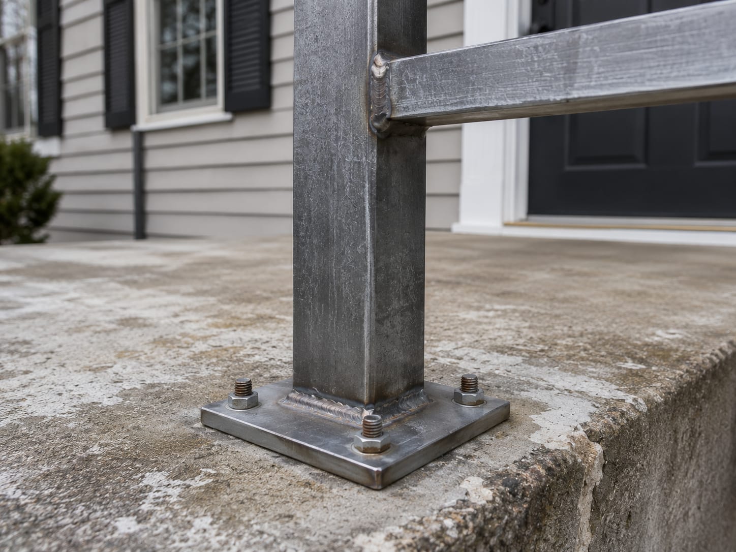 precision steel railing metalwork dutchess county new york welded post by Portillo Fences and Gates