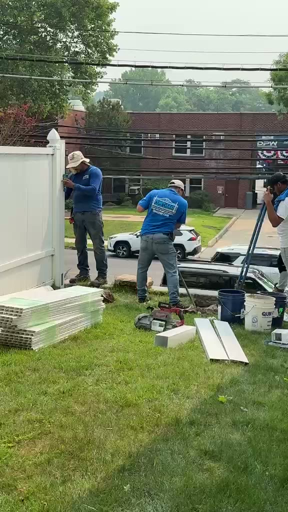 Fitting vinyl fence panels on a residential corner lot